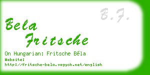 bela fritsche business card